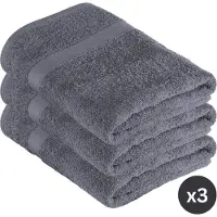Tiseco HOME STUDIO - Badlaken RIVA - SET/3 - 100% katoen - 450 g/m² - 100% katoen - superzacht en zeer absorberend - 70x140 cm - Blue stone