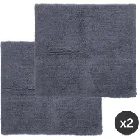 Tiseco Home Studio - Badmat RIVA - SET/2 - 100% katoen - antislip - Vierkant - 60x60 cm - Bluestone