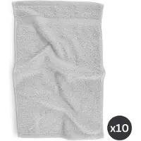 Tiseco HOME STUDIO - Gastendoek RIVA - SET/10 - 100% katoen - 450 g/m² - 100% katoen - superzacht en zeer absorberend - 30x50 cm - Lichtgrjis