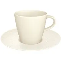Villeroy & Boch Manufacture Rock Koffiekop Met Schotel Wit - Koffiekopjes Porselein White - 300598-300599