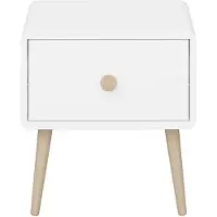 Hioshop Gaia nachtkastje 1 lade wit.