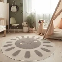 Paco Home Moderne kinderkamer tapijt Speelmat zacht 3D-effect Natuurlijke tinten 160 cm Rund