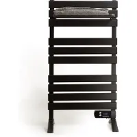 Create - Elektrische handdoekhouder 500W - Zwart - Met poten - Met legbord 3 spijlen - WARM TOWEL
