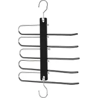 Behave Ruimtebesparende Kledinghanger - Kledinghangers - Kapstok - Broekhanger - Antislip - Zwart - 5 Haken