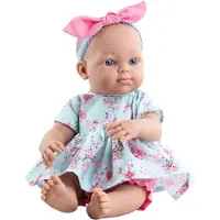 Paola Reina Baby-pop, Mini-collectie, voor meisjes, roze strik, 32 cm, poppen