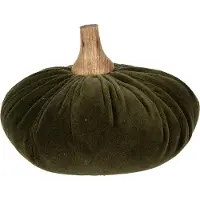 Clayre & Eef Decoratie Pompoen Ø 15x12 cm Groen Stof Groen
