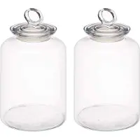 Pasabahce Snoeppot/voorraadpot Megan - 2x - 2600 ml - glas - met luchtdichte deksel - D14 x H25 cm