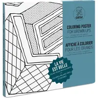 OMY - Kleur poster LA VIE EST BELLE - Giant coloring poster - voor jong en oud - 100 x 70 cm - LA VIE EST BELLE
