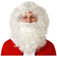 BigBuy Pruik Kerstman Wit Baard