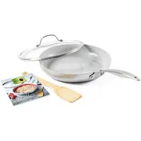Greenpan Venice Pro Evershine 3-delige set - koekenpan 28cm met deksel - spatel - healthy cravings kookboek - PFAS-vrij
