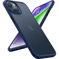 Torras geschikt voor iPhone 13 hoesje Semi Transparant Shockproof hoesje - Blue
