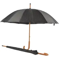 Merkloos Uitstekende En Stijlvolle Zwart-wit Paraplu's Voor Volwassenen - Set Van 2 Met Houten Stok En Haken – 102Cm Diameter