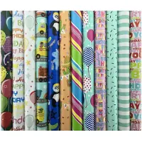 Benza Assortiment luxe cadeaupapier inpakpapier voor kinderen CH2 - 200 x 70 cm - 10 rollen