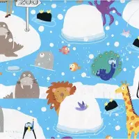Benza Dierentuin cadeaupapier - Inpakpapier - 5 meter x 70 cm - 3 rollen