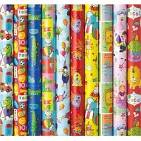 Benza Präsenta Assortiment luxe cadeaupapier inpakpapier voor kinderen 6 - 200 x 70 cm - 6 rollen