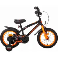 AMIGO Spiel + Freizeit GmbH Jongensfiets BMX Jump 14 Inch 22,5 cm Jongens Terugtraprem Zwart/Neon Oranje