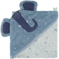 Trixie Badcape - Mrs. Elephant - 75x75cm - 100% Biologisch Katoen - Hooded Towel - Handig formaat