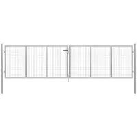 vidaXL Tuinpoort gegalvaniseerd staal 400x100 cm zilver