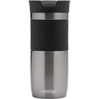 CONTIGO Byron Snapseal thermosbeker - Gunmetal - roestvrijstalen isoleerbeker, koffiebeker-to-go, lekvrij, houdt tot 7 uur warm, vaatwasserbestendig BPA-vrij deksel, 470 ml
