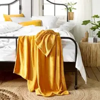 De Witte Lietaer Plaid Snuggly Golden Yellow-150 x 200 cm