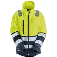 Snickers 8073 High-Vis Klasse 2 Damesjack met Rits High-Vis Geel/Marineblauw maat XS dames
