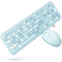 Silvergear Retro Toetsenbord en Muis Set Draadloos - Blauw