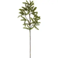 J-Line decoratie tak Dennenboom + Denappels - kunststof - groen/bruin - small - 8 stuks