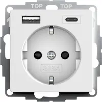Gira Systeem 55 Dubbele Usb Wandcontactdoos Met Kindbeveiliging - 245927