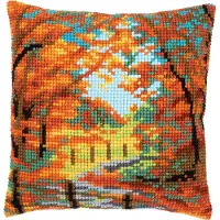 Vervaco - Kruissteekkussen kit - Herfstlandschap - PN-0155863 - Borduren - Borduurpakket - Borduurpakket volwassenen - Borduurpakket kind