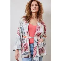 DIDI Kimono In Offwhite With Ocean Treasures Xl Print Maat: 34-36 | Badjassen Outlet | Dames | Wit