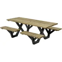 Talen Buitenmeubelen Picknicktafel geimpregneerd metalen frame open instap