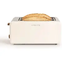 Create - Sleuven Broodrooster - Voor Brede Plakken - 6 Roosterniveaus - 1500W - Gebroken wit - TOAST RETRO XL