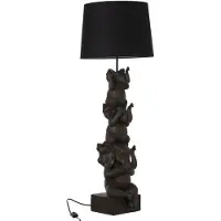 J-Line Lamp 3 elephants polyresin brown