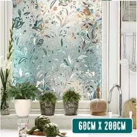 Homewell Raamfolie HR++ 60x200cm - Zonwerend & Isolerend - Statisch - Regenboog Bloemen
