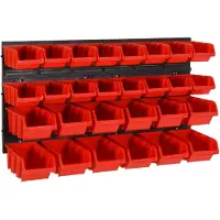 vidaXL 30-delige Sorteersysteemset 77x39 cm polypropeen rood en zwart