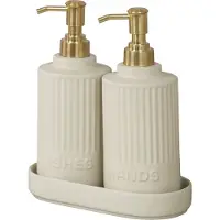 Wenko Heidi Zeep- en Afwasmiddeldispenser Set Crème - 2 x 550 ml - Keramiek