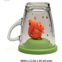 Qualy - Mok “Squirrel Mug” met wit deksel W94 x L116 x H110 mm 500 gr Materiaal: Gerecycled PP + Oceaanglas