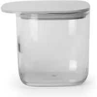 Qualy - Voorraadpot Voedselcontainer 0.6L “FLAT TOP Storage Jar” W100 x L120 x H106 mm 184 gr Grijs