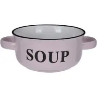 Excellent houseware Soepkommen/serveer schaaltjes - porselein - D13 x H7 cm - lichtroze