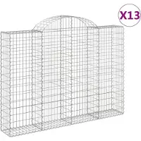 vidaXL Schanskorven 13 st gewelfd 200x30x140/160 cm ijzer