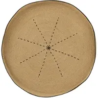 J-Line Lade Wanddecoratie Ster Gepunte Lijnen Zeegras Natuur/Zwart
