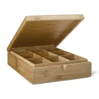 Bredemeijer Theedoos Bamboo 9-Vaks Gesloten Bruin