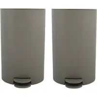 Spirella MSV kleine pedaalemmer - 2x - kunststof - taupe - 3L - 15 x 27 cm - Badkamer/toilet - Pedaalemmers