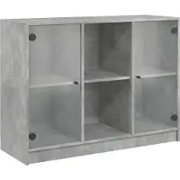 vidaXL Dressoir 102x37x75,5 cm bewerkt hout betongrijs