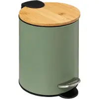 5 Five Pedaalemmer - softclose - 3L - kakigroen - D17 x H24 cm - prullenbak voor badkamer
