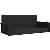 vidaXL Schommelbank 119x56x48 cm poly rattan zwart