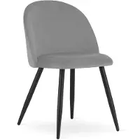 Leobert Set van 3 Stoelen BELLO - Lichtgrijs Velvet, Zwarte Metalen Poten, Modern Design en Uitstekend Zitcomfort voor Woonkamer, Slaapkamer, Eetkamer of Kantoor, Max. 120 kg