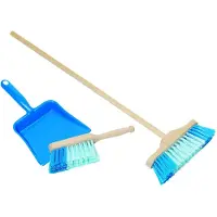 Goki Kuisspeelgoed - Kinderborstel En Handveger Met Veegblik - Blauw - 3 Jaar