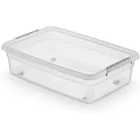 Merkloos Stevige opbergbox Orplast - BaseStore - 29 liter - rolbaar (onder-bed-opslag)