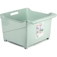 Forte Plastics Plasticforte opberg Trolley Container - mintgroen - op wieltjes - L39 x B38 x H26 cm - kunststof - Opberg trolley